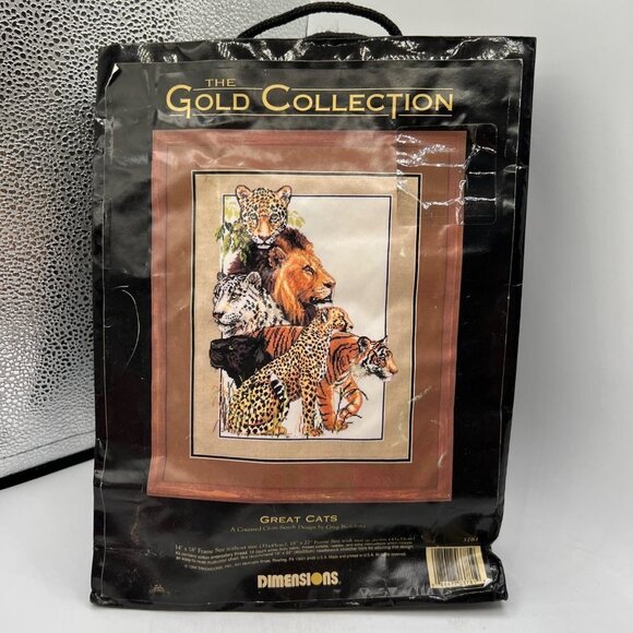 Dimensions Gold Collection Great Cats Cntd X-stitch Kit - Picture 1 of 12